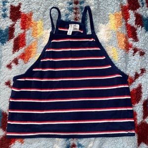 H & M red, white and blue halter top size- M